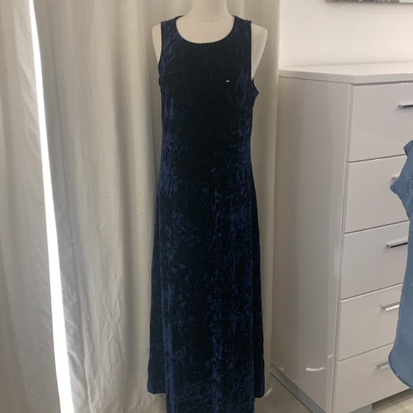 NWT Navy Velvet Maxi Dress size M - Picture 6 of 17